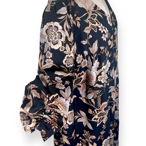 ELIZA J Botanical Floral Shift Maxi Dress V-Neck Cocktail Blue White Padded 22W - Picture 4 of 13